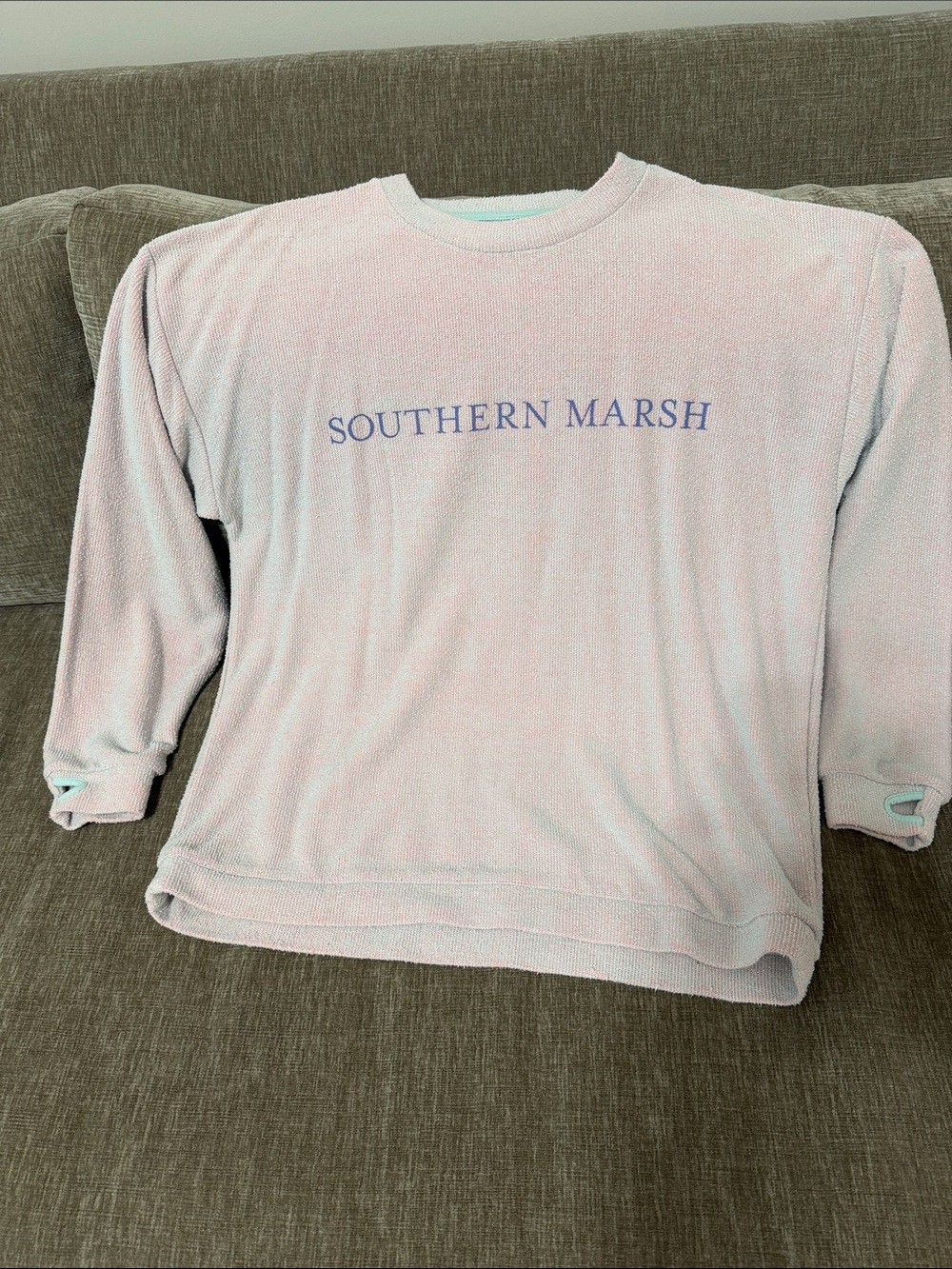 Southern Marsh Pastel Pink Logo Crewneck Sweatshirt Medium